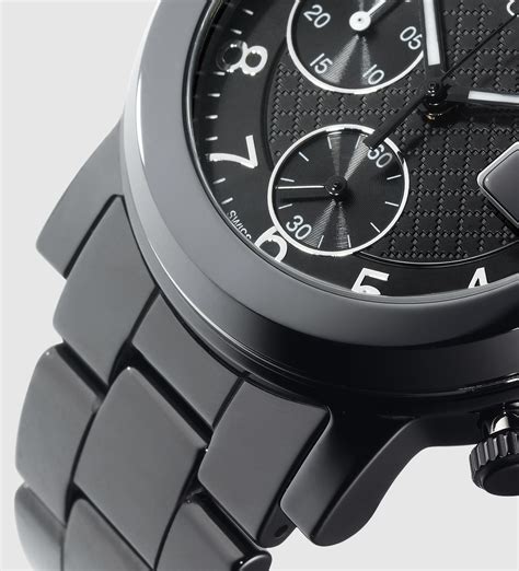 gucci g-chrono black ceramic chronograph unisex watch|authentic gucci g chrono watch.